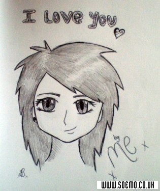 i love you emo drawings